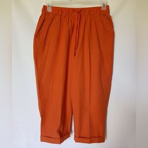 Rebecca Malone Womens Capri Petite Size P-Large Color Burnt Orange
